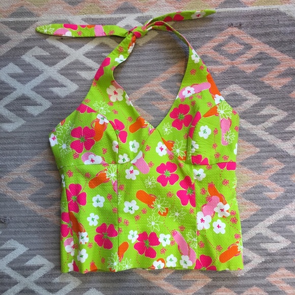 Lilly Pulitzer•Vintage Halter Top in Gidget Green - Picture 1 of 4